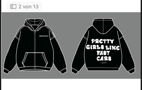 Pretty Girls Like Fast Cars Zipper - hoodie